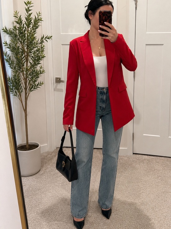 Dynamite Jackets & Blazers - Dynamite Red Tailored Blazer